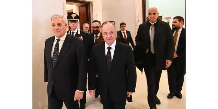 مضمون اجتماع الرئيس بارزاني مع نائب رئيس الوزراء ووزير خارجية إيطاليا