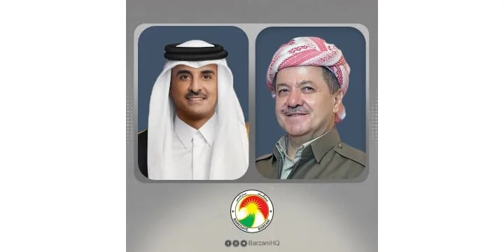 مضمون الاتصال الهاتفي بين الرئيس بارزاني وأمير قطر