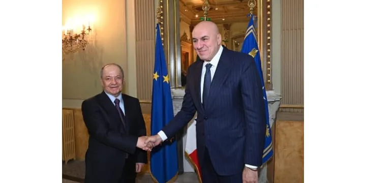 President Barzani Meets with Italian Defense Minister