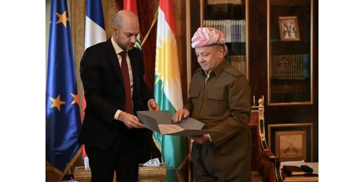 Content of the Meeting Between President Barzani and the French Foreign Minister