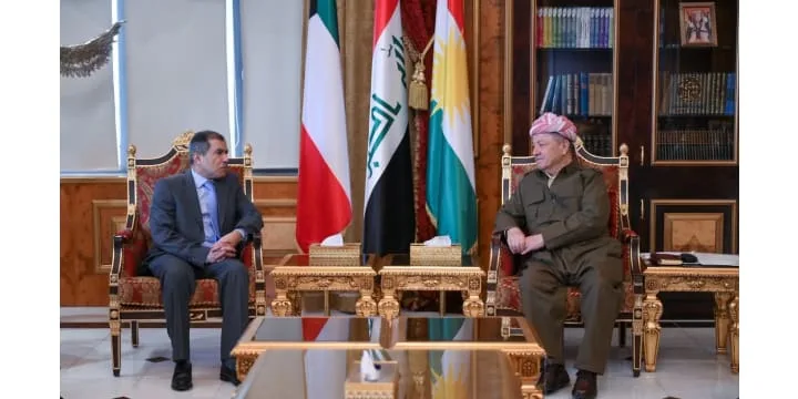 الرئيس بارزاني يستقبل السفير الكويتي لدى العراق