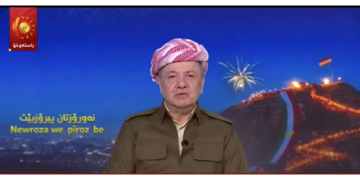 President Masoud Barzani delivered a video message in Kurdish to Kurds gathered in Bonn, Germany, to celebrate Newroz.