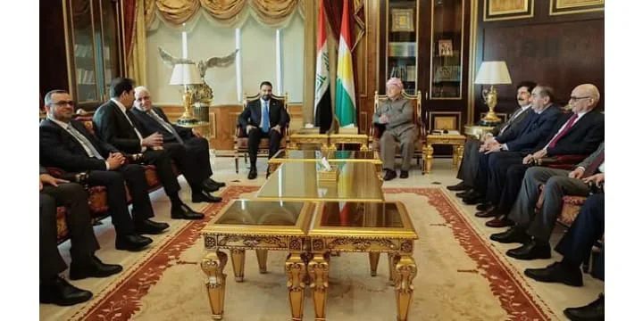 President Barzani Receives Mr. Ali Al-Zaidi and the Accompanying Coordination Framework Delegation